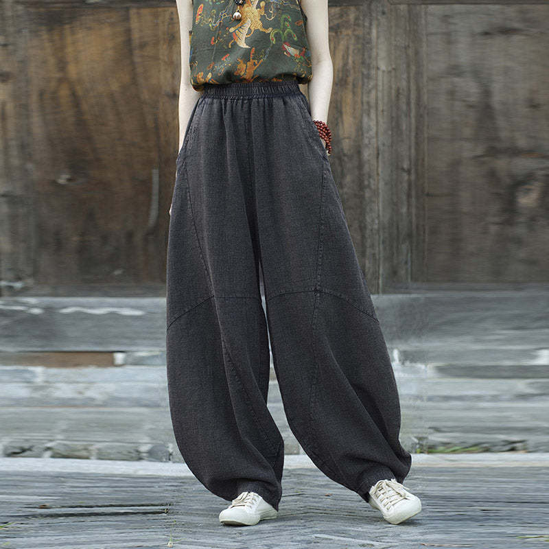 Cotton Linen Pants Harem Trousers Loose Zen Yoga Tai Chi Women's Pants