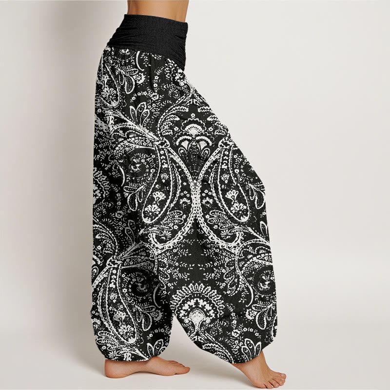 Flowers Paisley Patterns Women's Elastic Waist Harem Pants