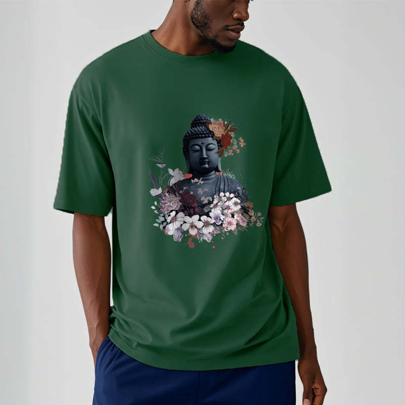 Colorful Flowers Surrounding mystic zen Pattern Tee T-shirt
