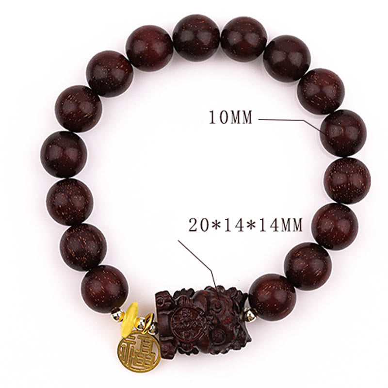 Small Leaf Red Sandalwood Gold Swallower Calm Bracelet