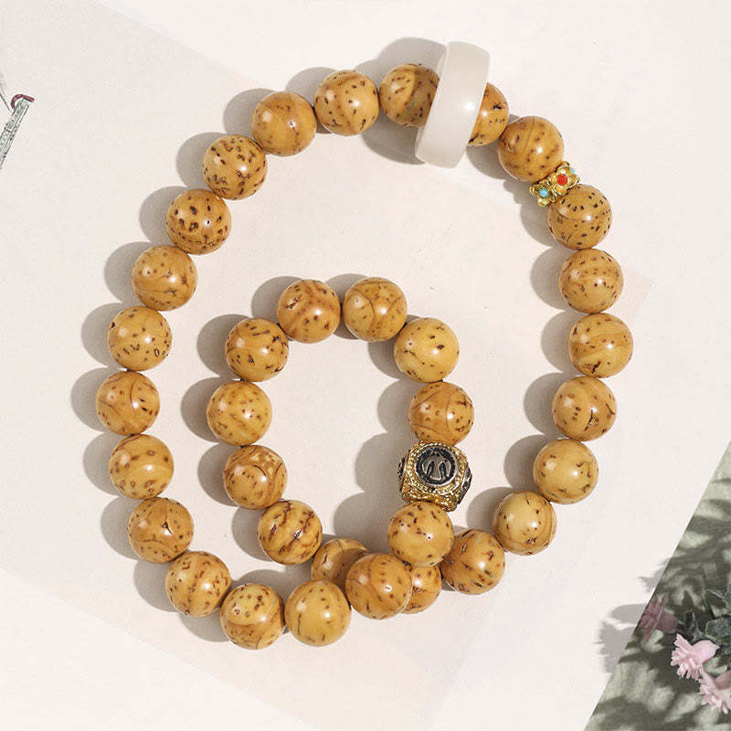 Tibetan Natural Purple Gold Rat Bodhi Seed Wealth Double Wrap Bracelet