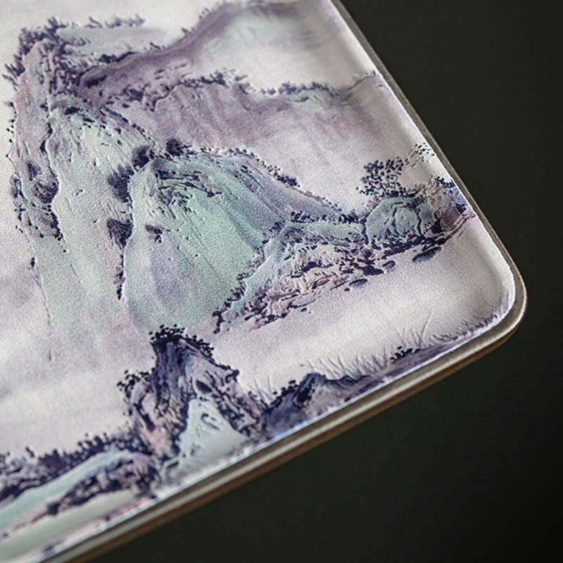 Mountain Lake Flower Leaf Healing Ceramic Plate Tray Stick Incense Burner Decoration