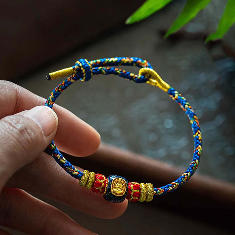 999 Gold Chinese Zodiac Natal mystic zen Year of the Snake Luck Handcrafted Rope Bracelet