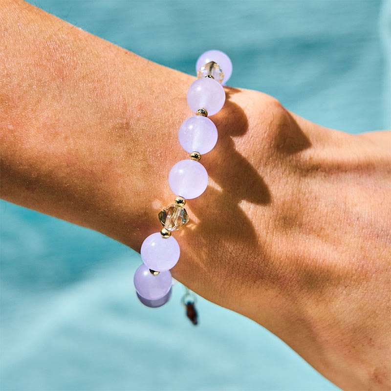 Blue Crystal Amethyst Sun Stone Green Aventurine Healing Bracelet