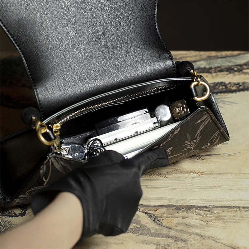 Plum Bamboo Bead Chain Xiangyunsha Silk Crossbody Bag Shoulder Bag
