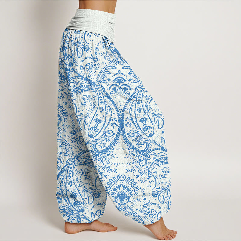 Flowers Paisley Patterns Women's Elastic Waist Harem Pants