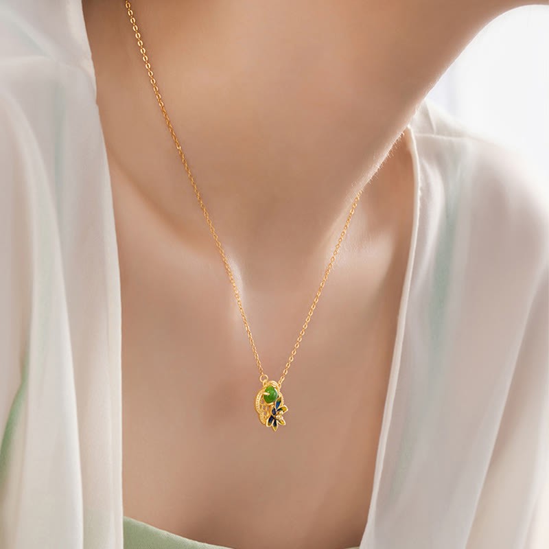 925 Sterling Silver Four Leaf Clover Flower Hetian Cyan Jade Pearl Healing Necklace Pendant Bracelet Earrings Set
