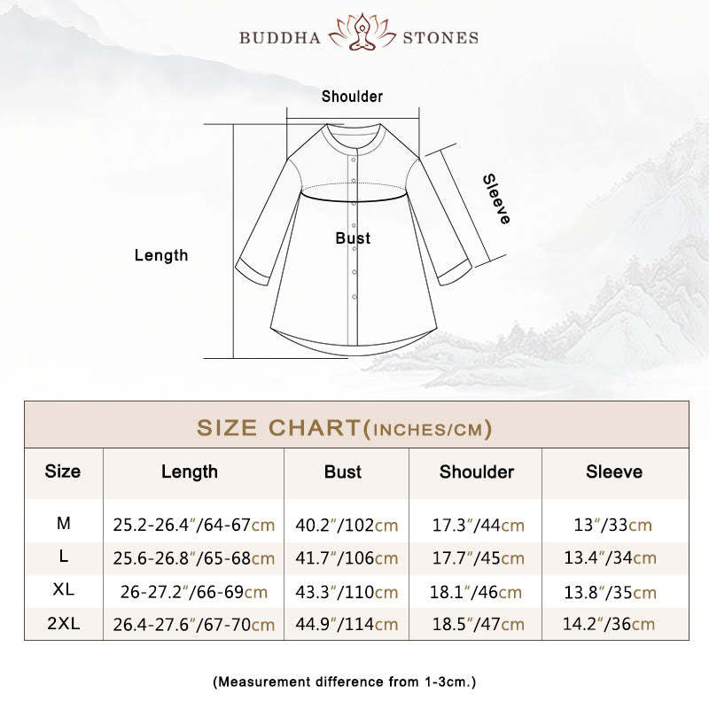 Solid Color Button Three Quarter Sleeve Cotton Linen Shirt