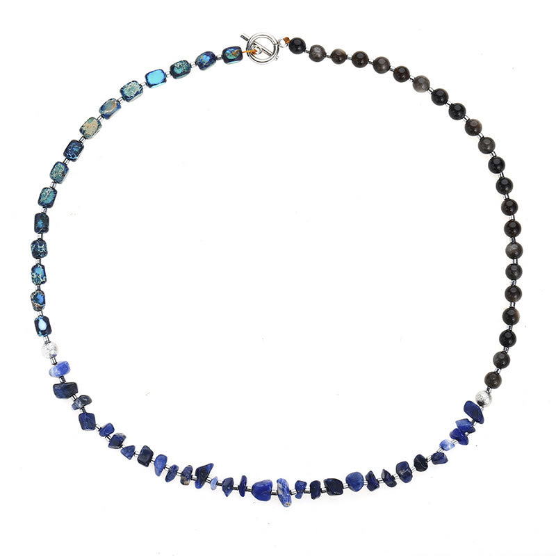 Emperor Stone Sodalite Gold Sheen Obsidian Balance Triple Wrap Bracelet