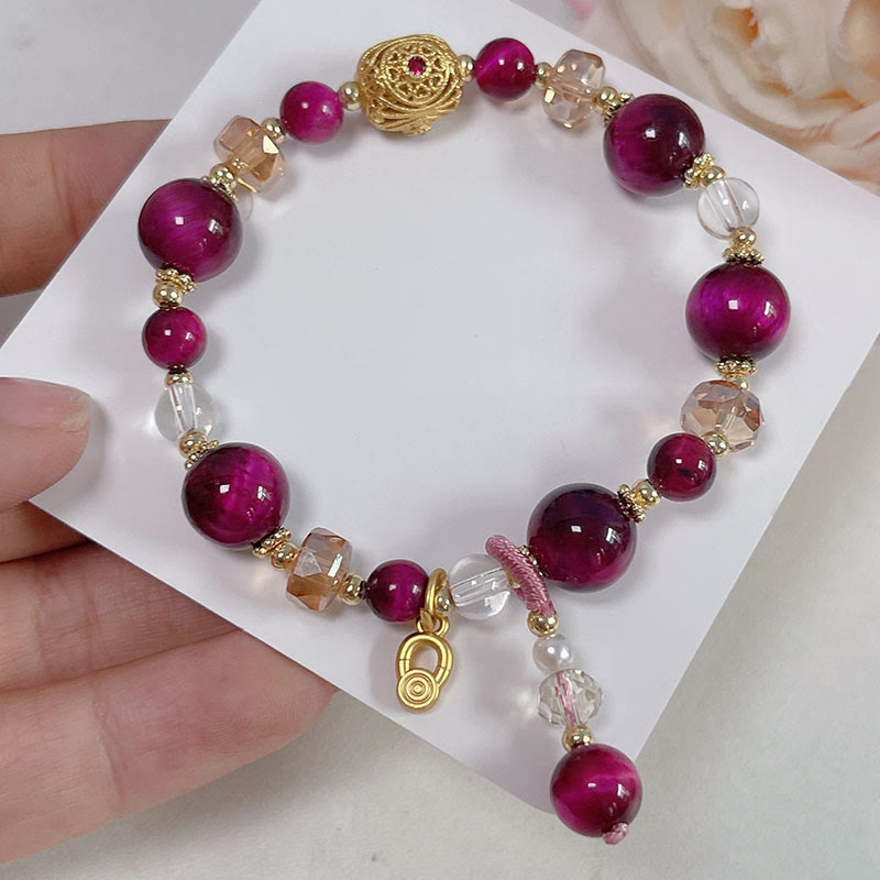 Natural Red Tiger Eye Green Tiger Eye Beads Weight Balance Bracelet