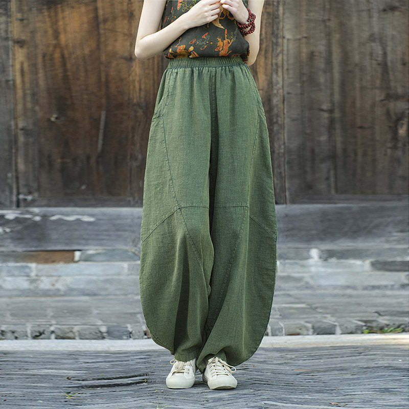 Cotton Linen Pants Harem Trousers Loose Zen Yoga Tai Chi Women's Pants