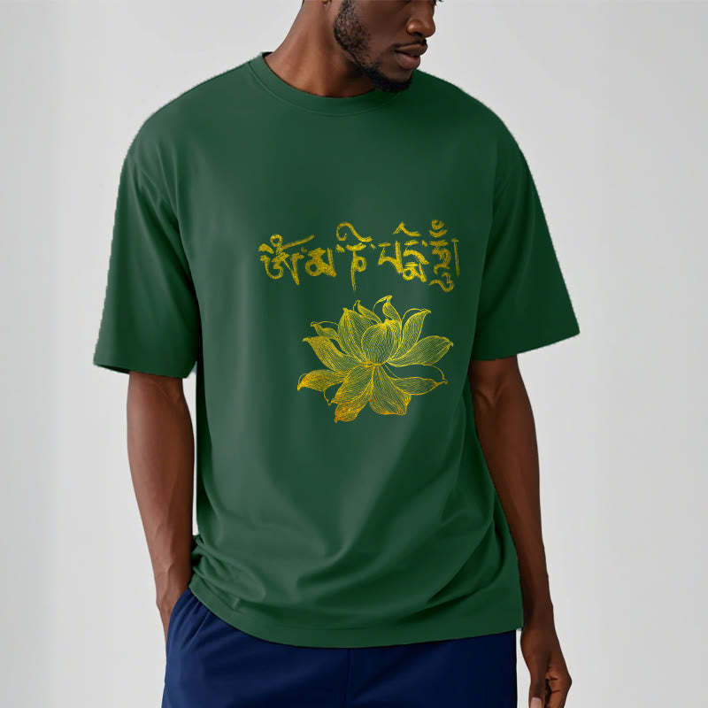 Golden Lotus Sanskrit Tee T-shirt
