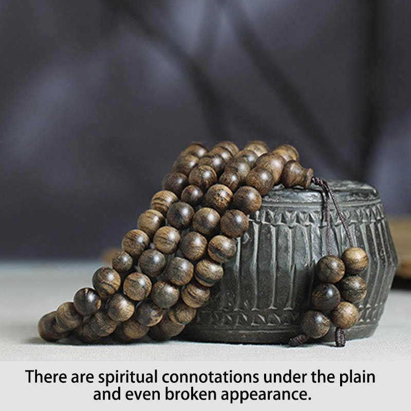108 Mala Beads Natural Tarakan Agarwood Ward Off Evil Spirits Bracelet
