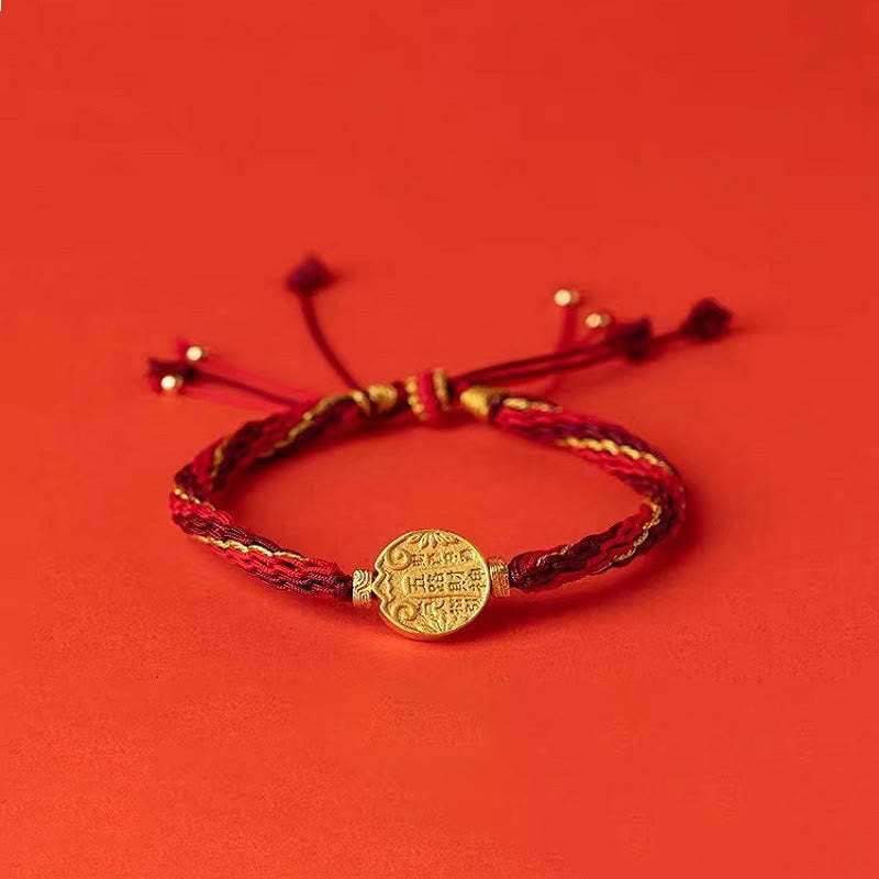 Five Directions Gods of Wealth Handmade Reincarnation Knot Protection String Braid Bracelet