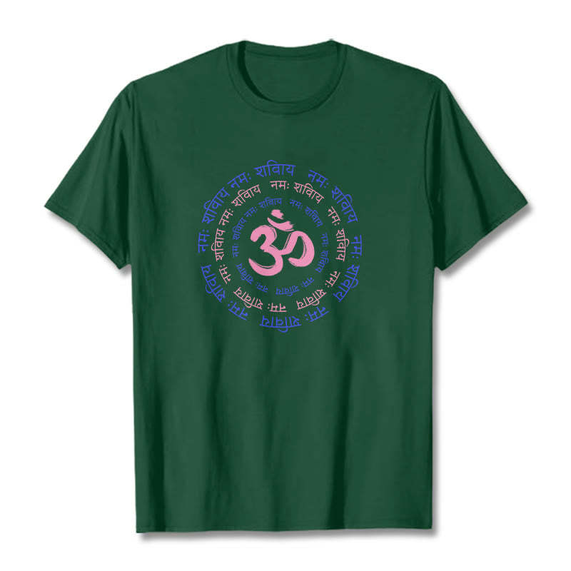 OM Mantra Character Sanskrit Cotton Tee T-shirt