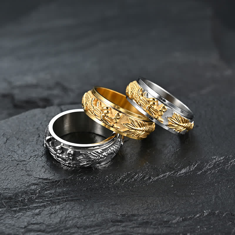 Dragon Titanium Steel Stimulation Rotatable Ring (Extra 30% Off | USE CODE: FS30)
