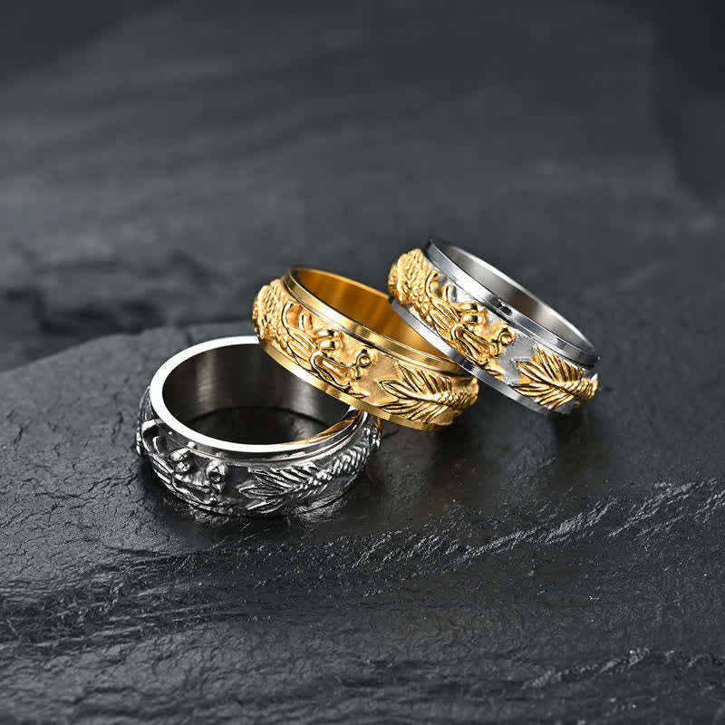 Dragon Titanium Steel Stimulation Rotatable Ring (Extra 30% Off | USE CODE: FS30)