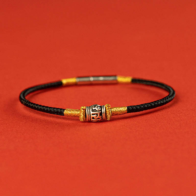 Red String Black String Six True Words 925 Sterling Silver Peace Bracelet