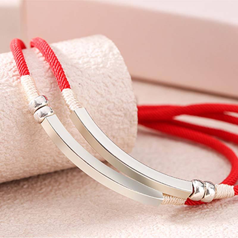 925 Sterling Silver Red String Layered Braid Bracelet