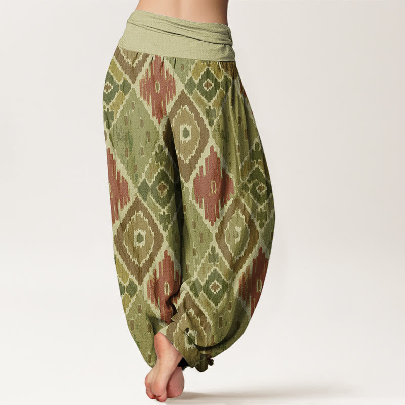 Plaid Printed Women's Elastic Waist Harem Pants