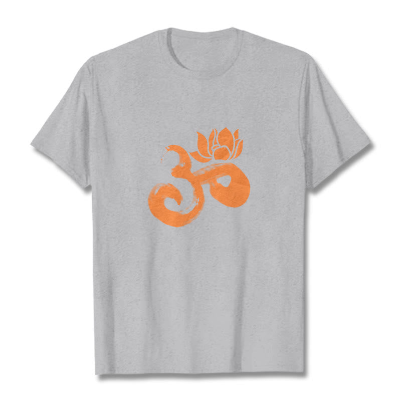 OM Lotus Flower Cotton Tee T-shirt