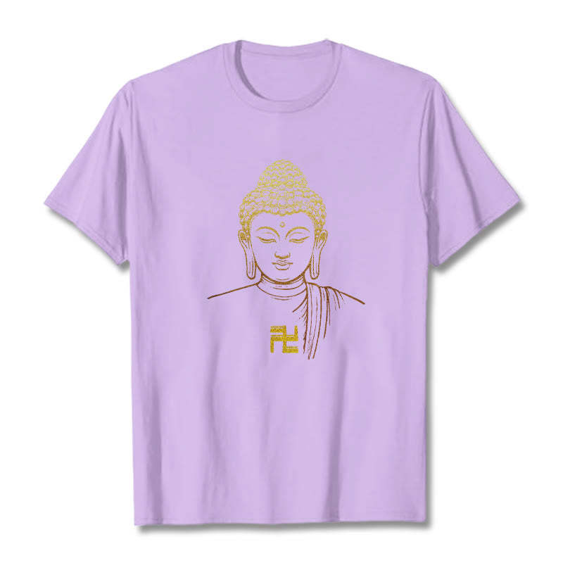 Swastika Pattern Golden mystic zen Cotton Tee T-shirt