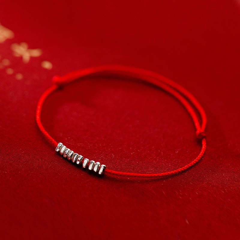Handmade 925 Sterling Silver Small Pieces Protection Braided Ultra-Thin Rope Bracelet