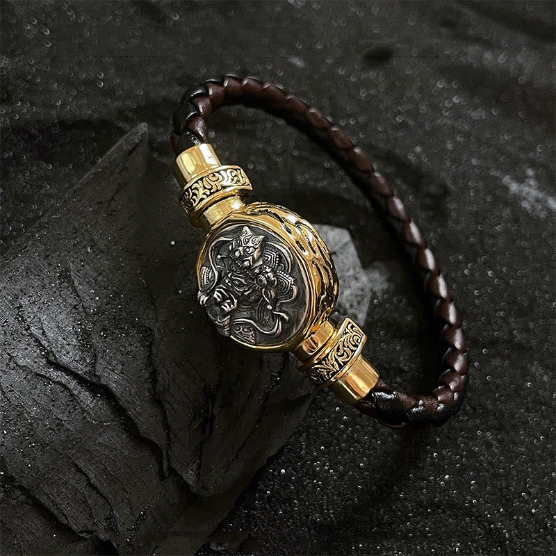 Tibetan 925 Sterling Silver Zakiram Goddess of Wealth Blessing Protection Bracelet