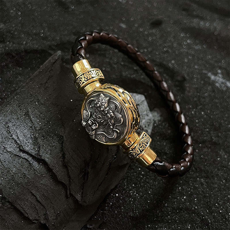 Tibetan 925 Sterling Silver Zakiram Goddess of Wealth Blessing Protection Bracelet