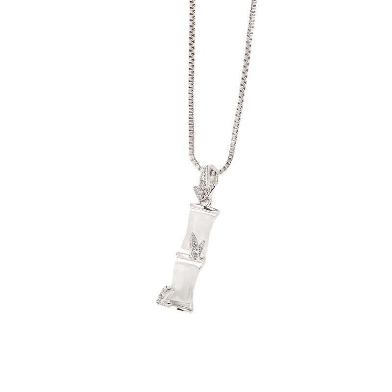 Chalcedony Bamboo Pattern Harmony Necklace Pendant