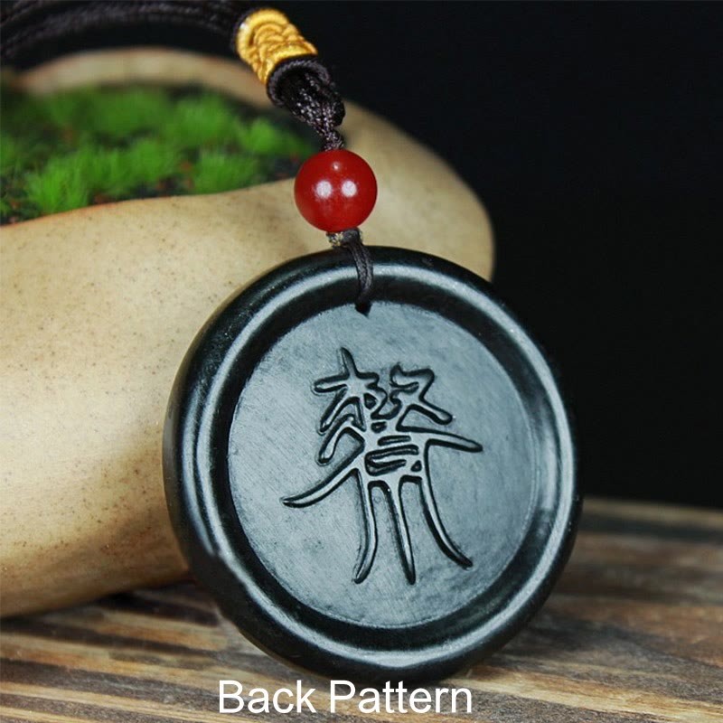 Natural Hetian Cyan Jade Yin Yang Luck Harmony Necklace Pendant