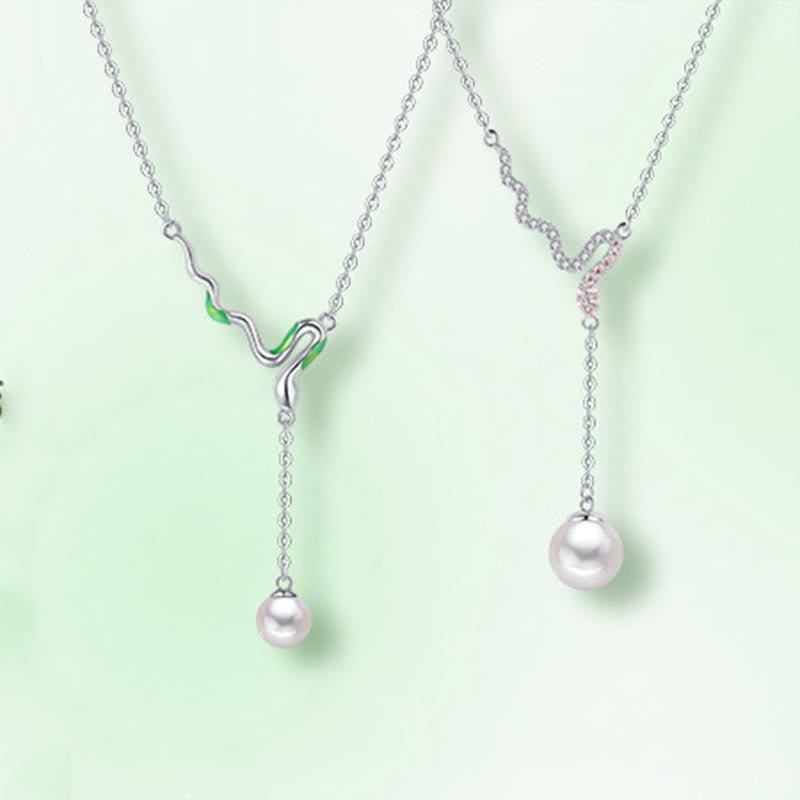 925 Sterling Silver Pearl Bead Year Of The Snake Healing Necklace Pendant