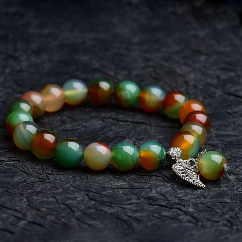 Tibetan Natural Green Agate Healing Bracelet