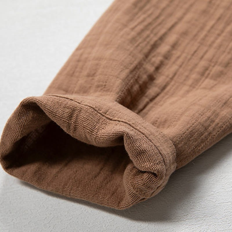 Fall Simple V-Neck Long Sleeve T-Shirt Cotton Men Clothing