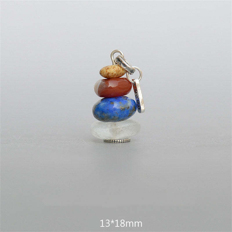Zen Cairn Labradorite Various Crystals Calm Pendant Necklace