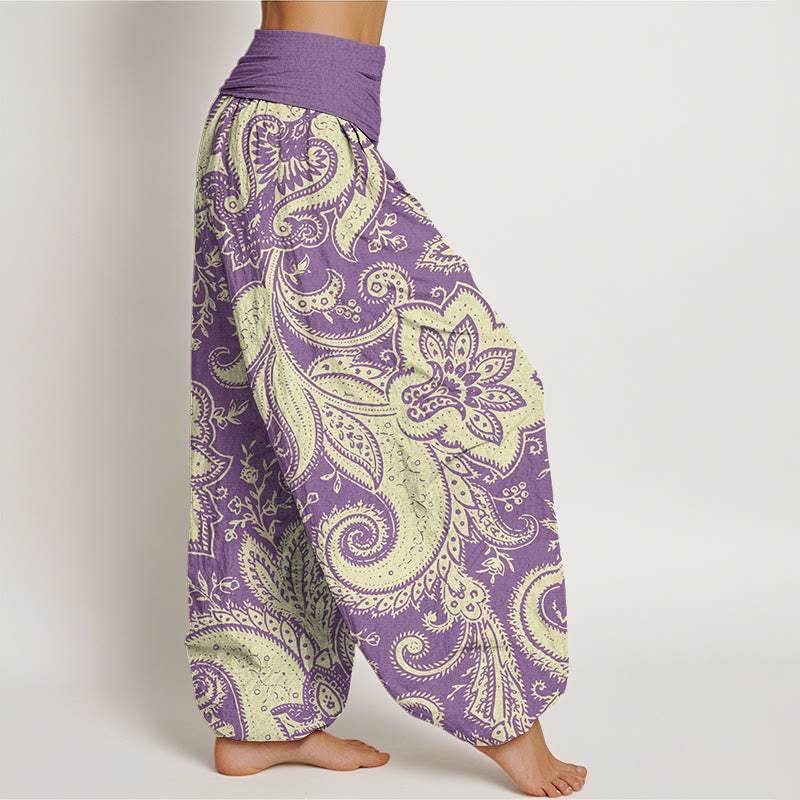 Flowers Paisley Patterns Women's Elastic Waist Harem Pants