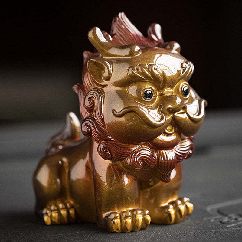 Color Changing Small PiXiu Resin Tea Pet Wealth Home Figurine Decoration