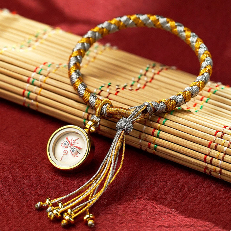 Handmade Tibetan Five God Of Wealth Dragon Scale Rope Luck Braid Bracelet