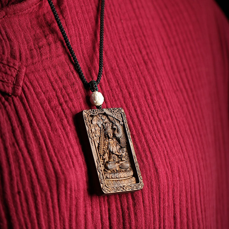 Chinese Zodiac Natal mystic zen Brunei Agarwood PiXiu Dragon Peace Necklace Pendant
