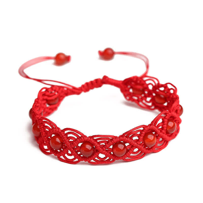 Red Agate Confidence Red String Bracelet
