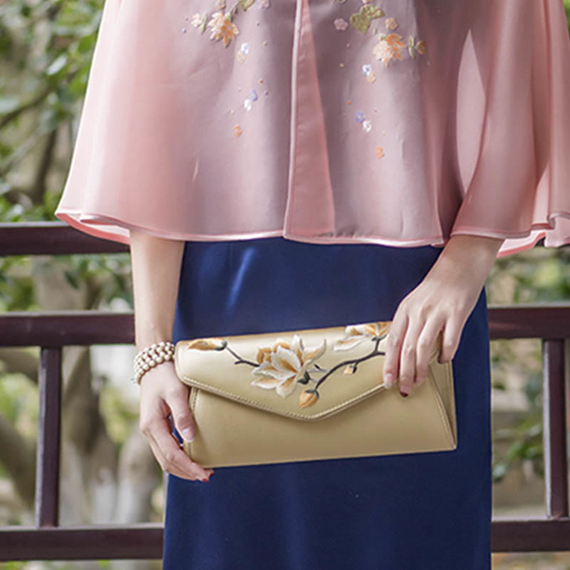 Magnolia Su Embroidery Wedding Shopping Purse Handbag Crossbody Bag