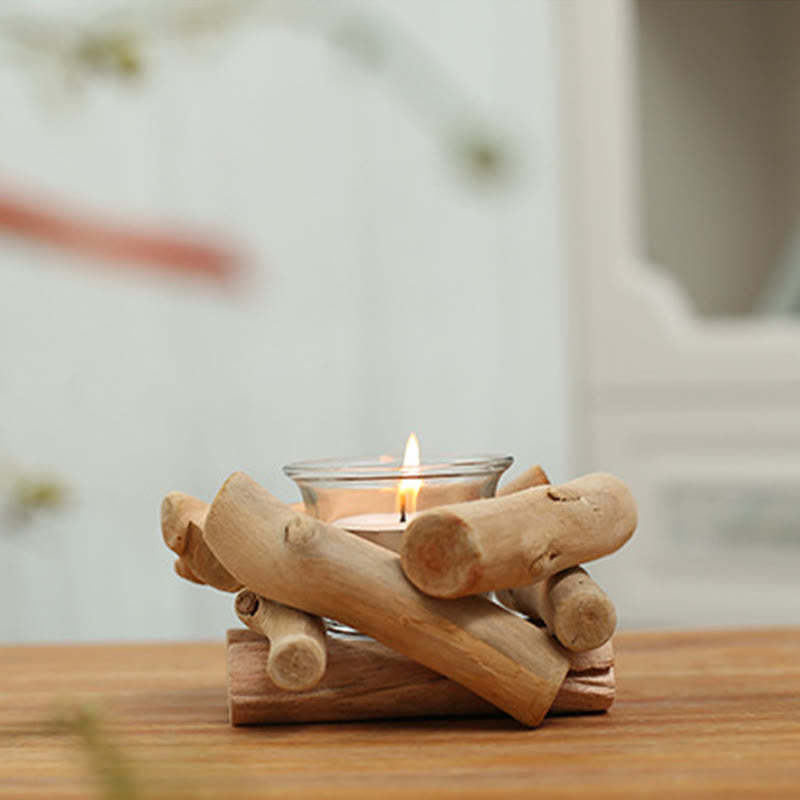 Wood Candlestick Home Candle Holder Decoration