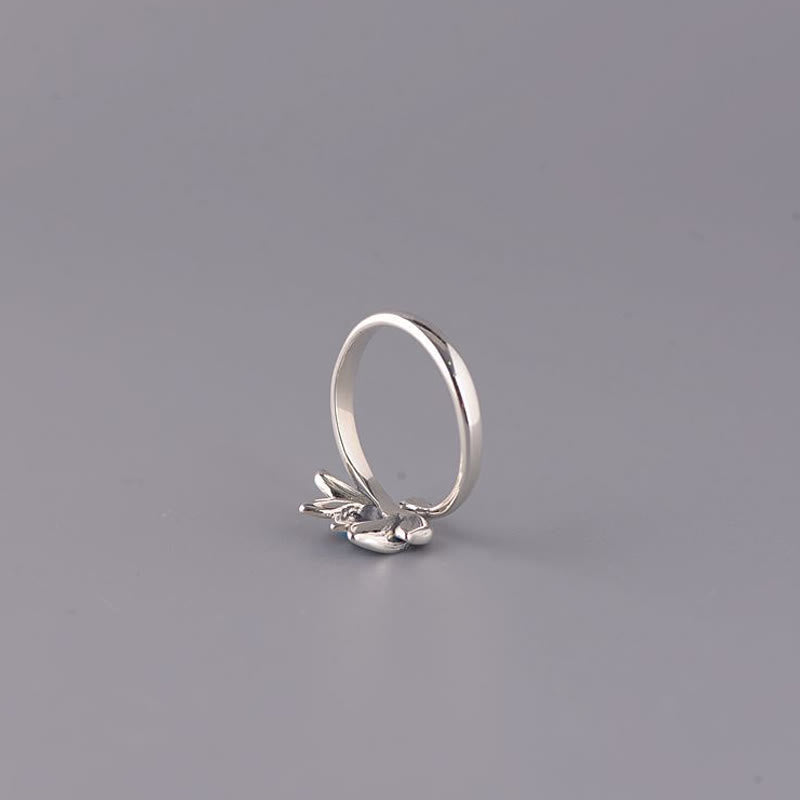 925 Sterling Silver Lotus Flower New Beginning Adjustable Ring