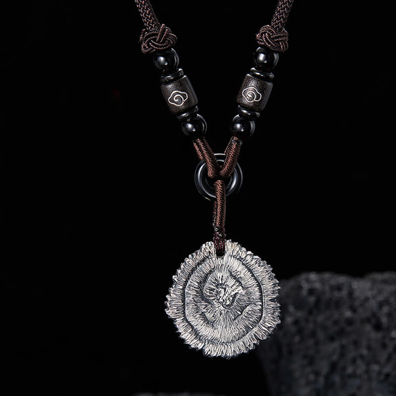 999 Sterling Silver Sophora Flavescens Cotton Rope?Necklace Pendant