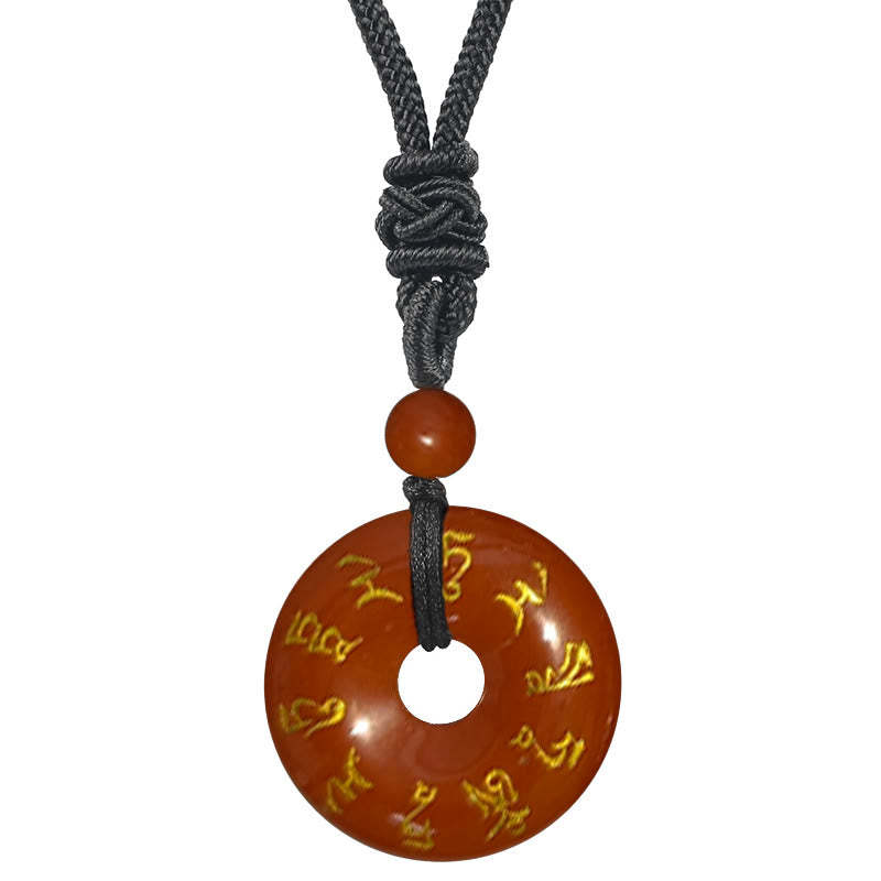 Green Tara Mantra Natural Various Crystal Black Obsidian Fulfilment Necklace Pendant