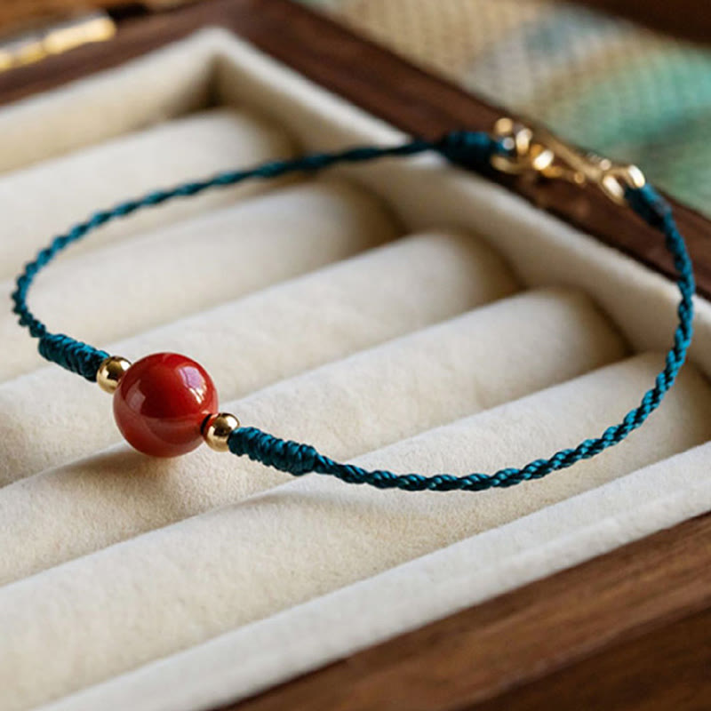 Handmade String Cinnabar Buckle Blessing Bracelet