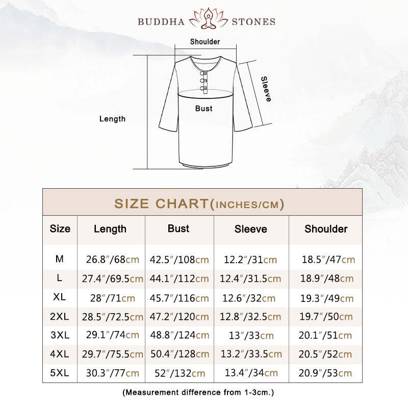 Frog-Button Plain Color Chinese Tang Suit Half Sleeve Shirt Linen Men Clothing