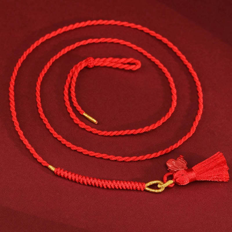 Natural Cinnabar Dragon Blessing Red String Belly Chain