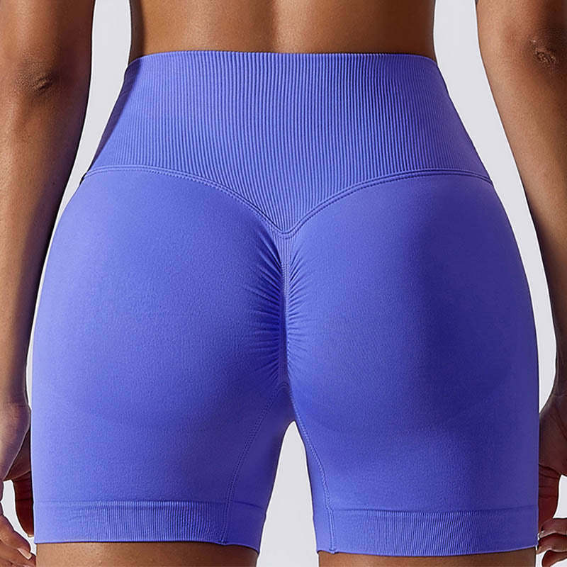 Women Seamless High Elasticity Sports Fitness High Waist Yoga Workout Shorts