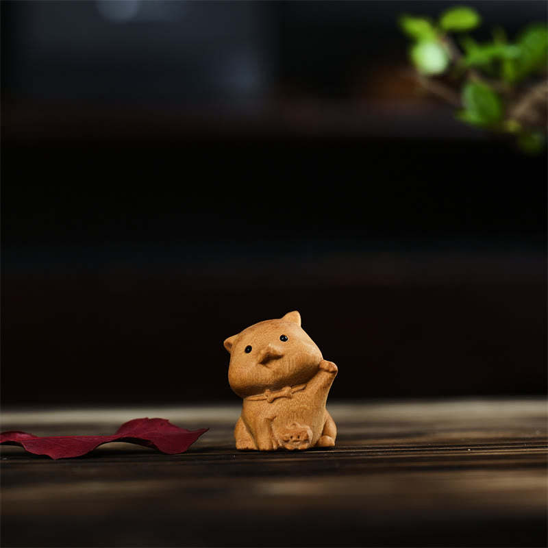 12 Chinese Zodiac Thuja Sutchuenensis Sandalwood Prosperity Mini Home Decoration